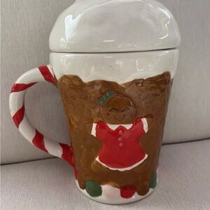 Festive Gingerbread Mug with Lid New in Box